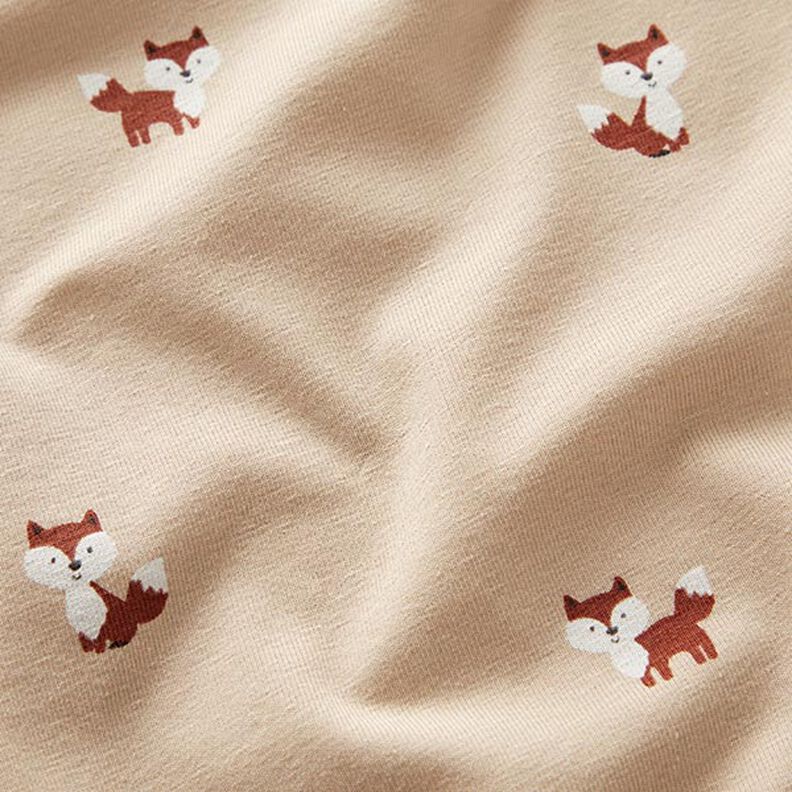 Cotton Jersey Little Foxes – sand,  image number 2