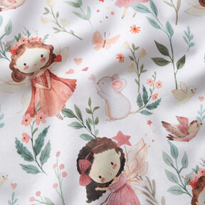 Cotton Poplin Flower fairies Digital Print – ivory, 