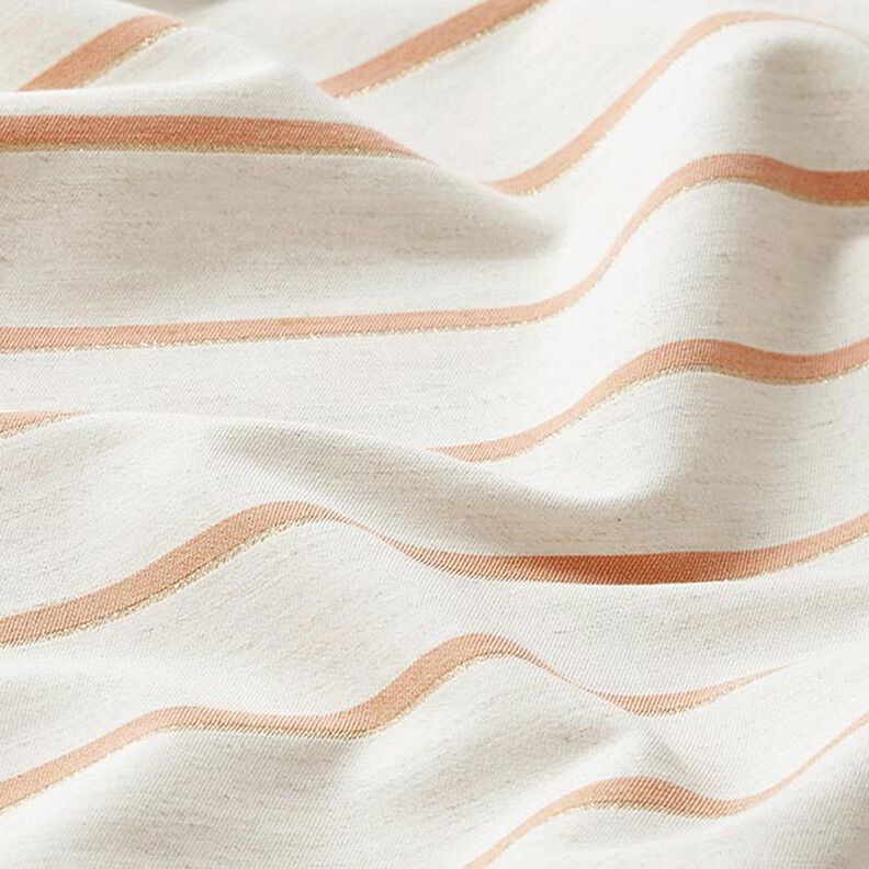 Lurex Stripes Linen Look Fabric – apricot,  image number 2