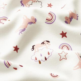 Alpine Fleece unicorn and rainbow – offwhite, 