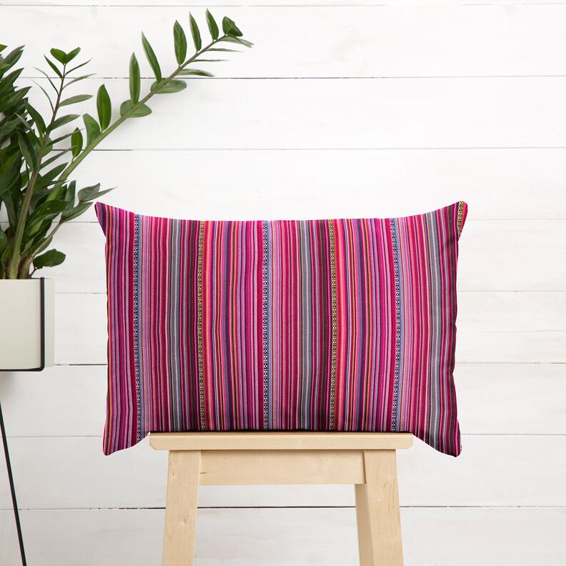 Decor Fabric Jacquard Fine Stripes – purple/berry, image number 6