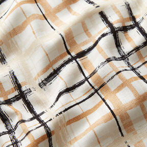 Abstract check linen viscose blend – natural/beige, 