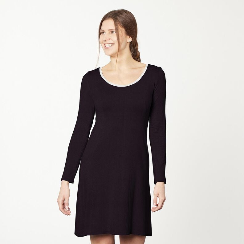 Ribbed Jersey fine 2-1-1-1 ribs – black,  image number 7