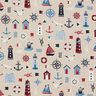 Decor Fabric Half Panama maritime classics – natural/navy blue,  thumbnail number 1