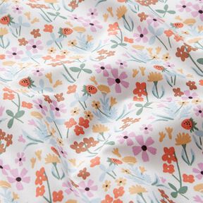 Cotton Poplin strawberry meadow – offwhite/lobster, 