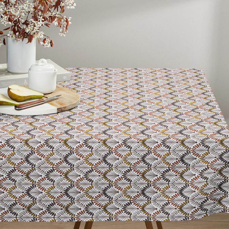 Cotton Cretonne Fans – taupe/ivory, image number 8