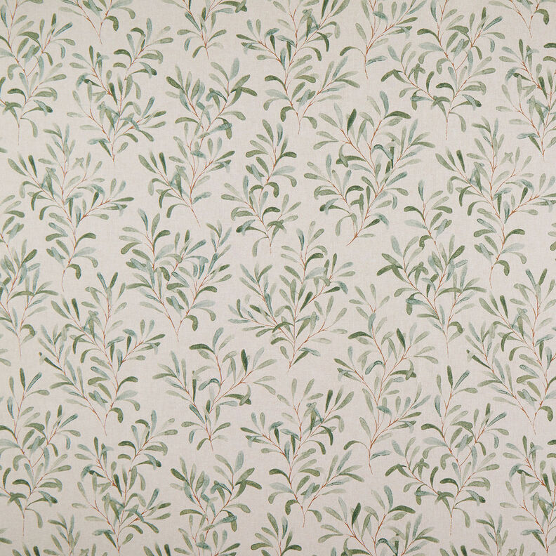 Decor Fabric Half Panama Mistletoe – natural/green, image number 1