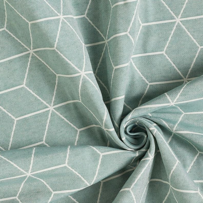 Decor Fabric Jacquard modern cubes – reed/ivory,  image number 3