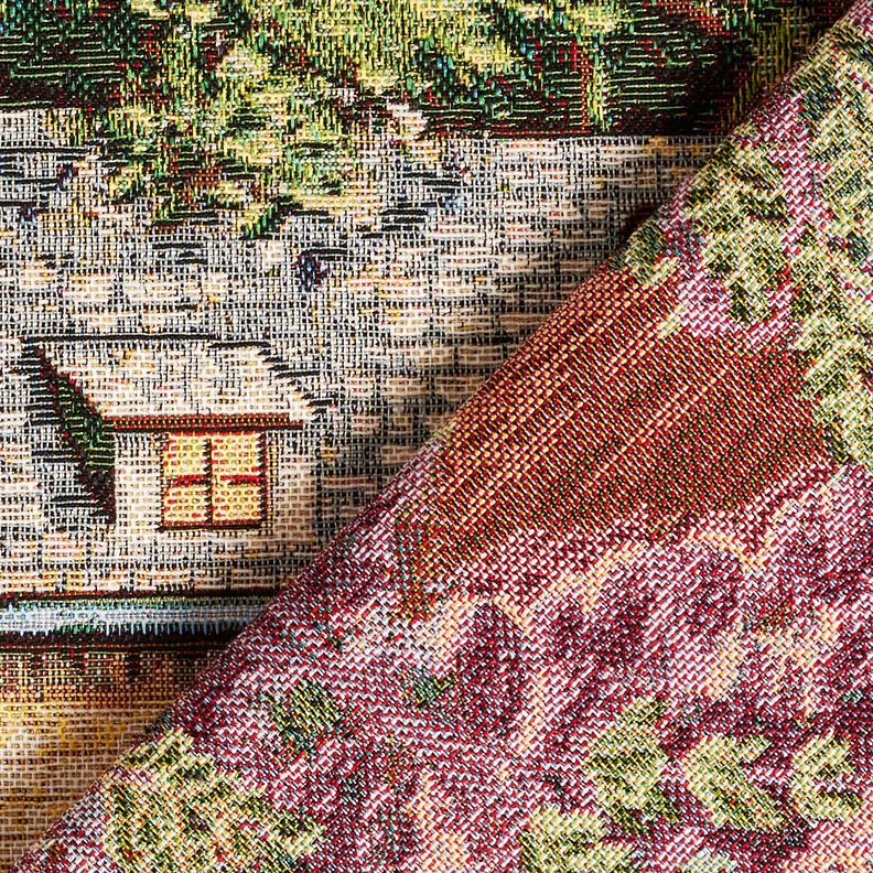 Decorative Panel Tapestry Fabric romantic cottage – light beige/lavender, image number 4