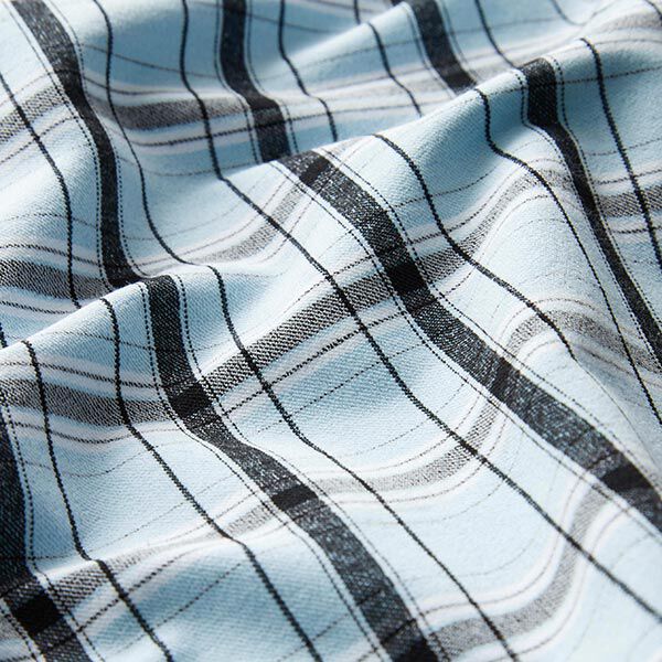 Blouse & shirt fabric, checked – light blue,  image number 2