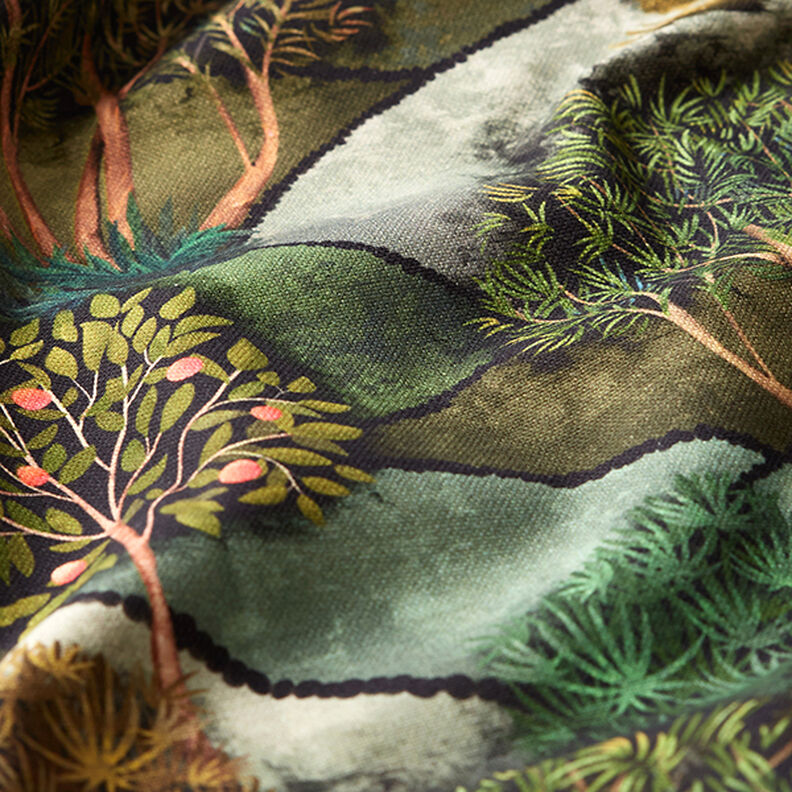 Digital Print Half Panama Decor Fabric Landscape – green,  image number 2