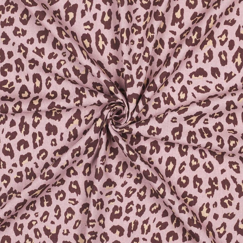 Viscose Linen Blend Leopard Print | Poppy Fabrics – light dusky pink/aubergine,  image number 3