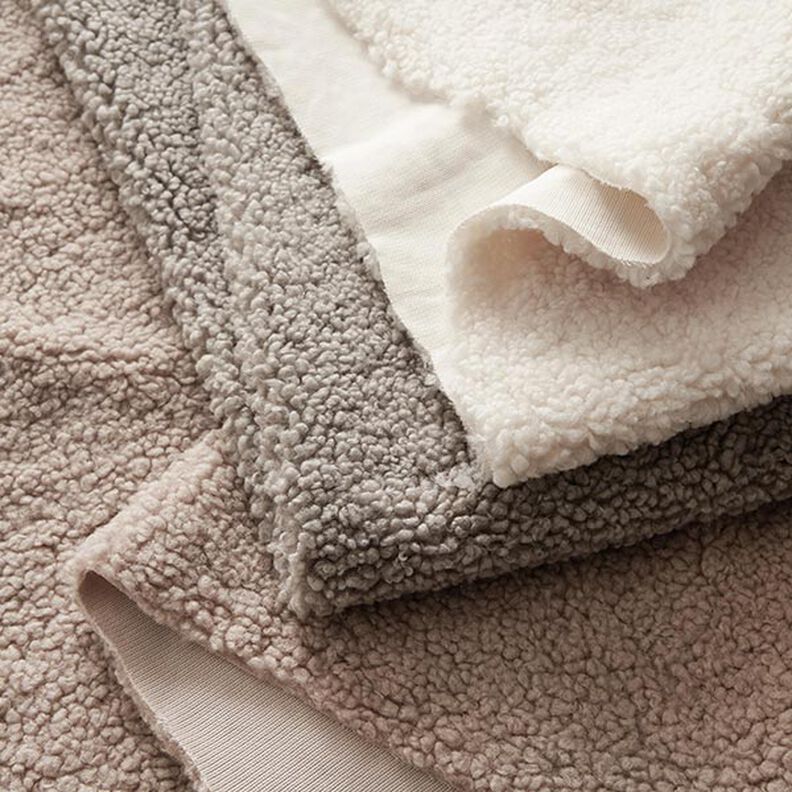 Teddy fur upholstery fabric – dark beige,  image number 4