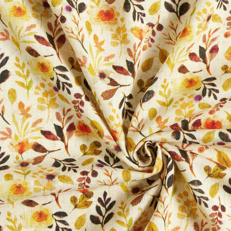 Viscose Linen Blend Autumn leaves – light beige/orange,  image number 3