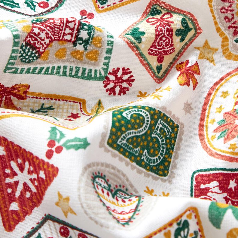 Cotton Poplin Christmas Pictures – white/carmine, image number 2