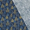 Cotton Poplin delicate fir trees – midnight blue/gold,  thumbnail number 4