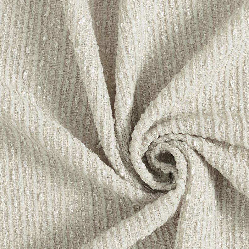 Effect fabric bouclé stripes & sequins – almond,  image number 1