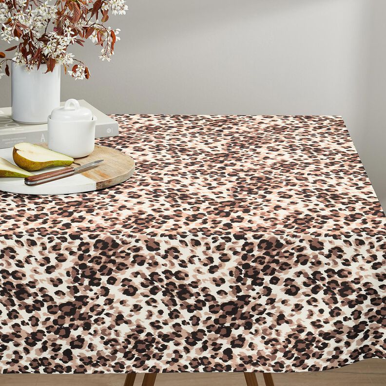 Cotton Cretonne Leopard polka dots &ndash; light beige/black,  image number 5