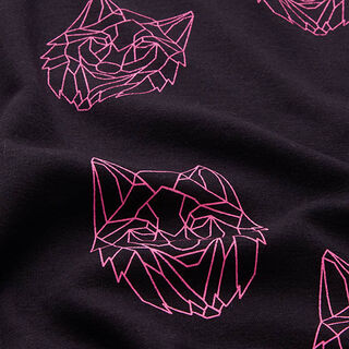 Alpine Fleece origami wolf  – black/neon pink, 