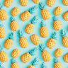 Cotton Poplin Pineapple – aqua blue/yellow,  thumbnail number 1