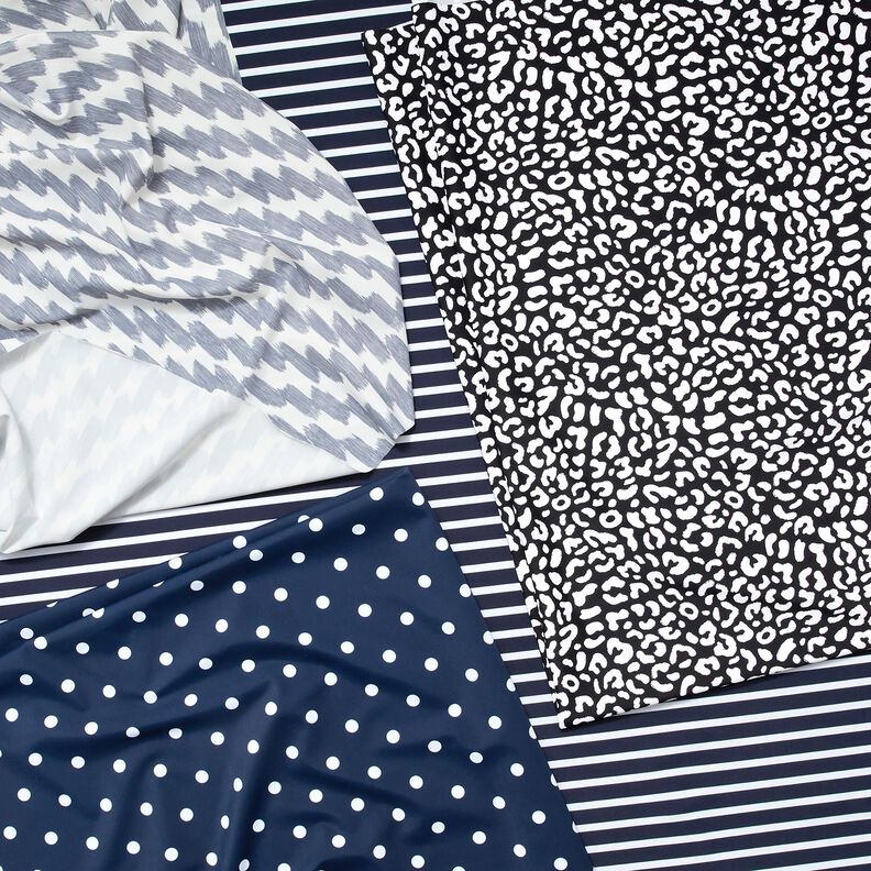 Swimsuit Fabric Polka dots – navy blue/white,  image number 5