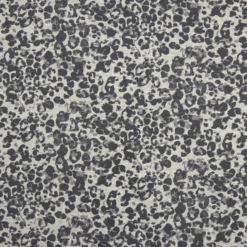 Leopard print melange French terry – grey,  image number 1