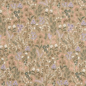 GOTS Double Gauze/Muslin Spring flower meadow | Poppy Fabrics – dark beige, 