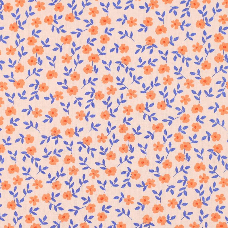 GOTS Cotton Poplin Ditsy Flowers | Poppy Fabrics – natural/peach orange, image number 1