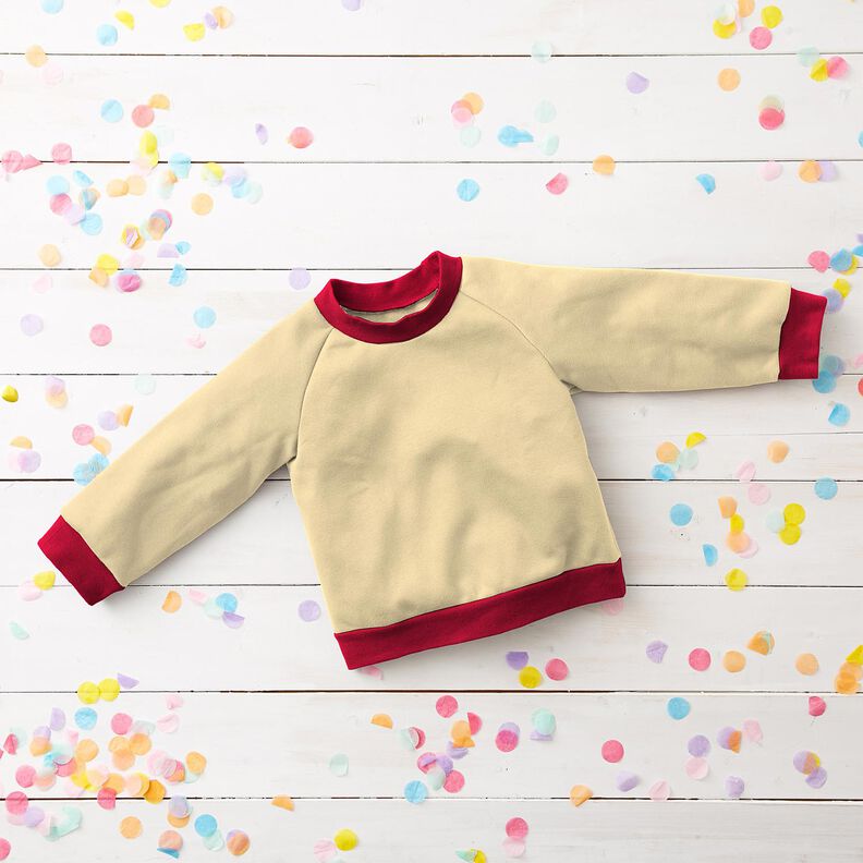 Light Cotton Sweatshirt Fabric Plain – vanilla yellow,  image number 11
