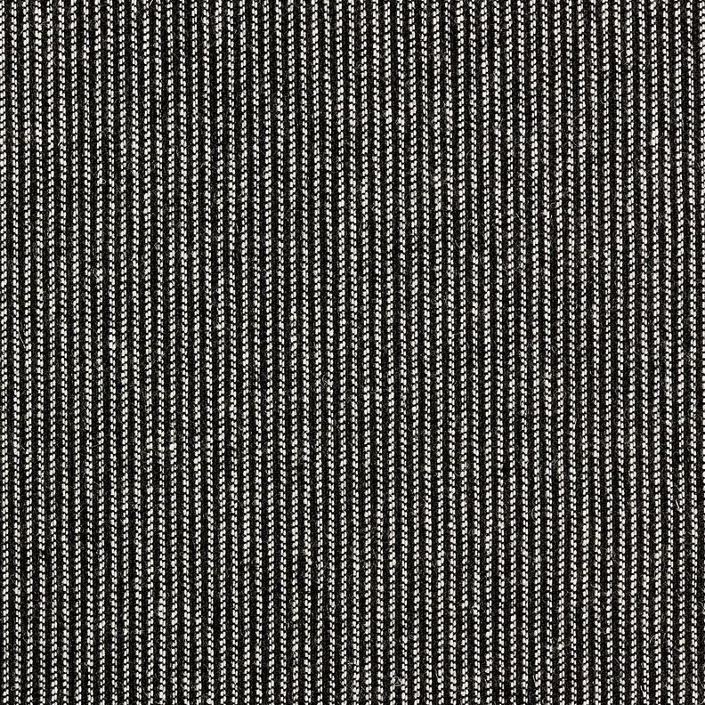 Trouser fabric wool blend melange stripes – black/white, image number 4