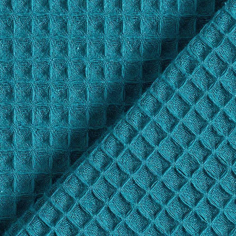 Waffle Piqué – petrol | Remnant 70cm,  image number 3