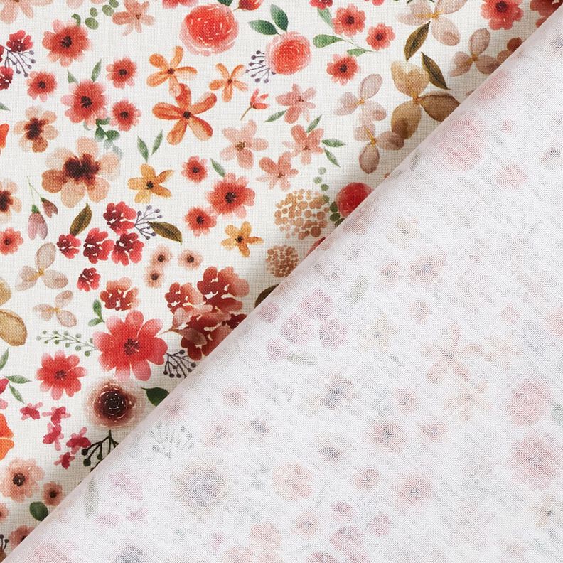 Cotton Cretonne rose petals – ivory/lobster, image number 4