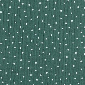 Double Gauze/Muslin Polka Dots – dark green/white, 