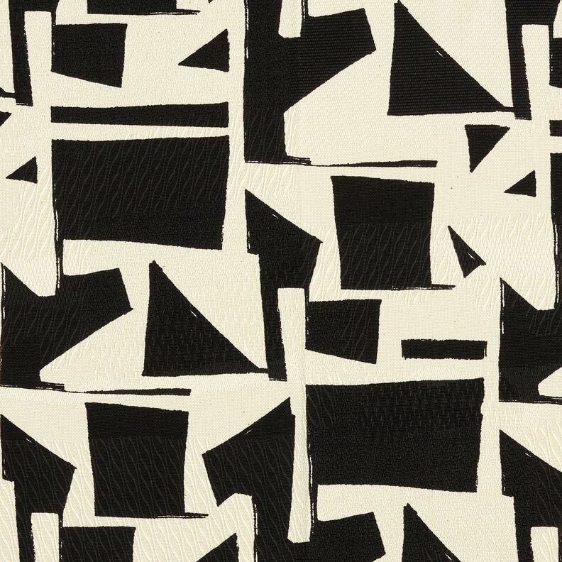 Decor Fabric Jacquard abstract, textured – black/offwhite,  image number 1