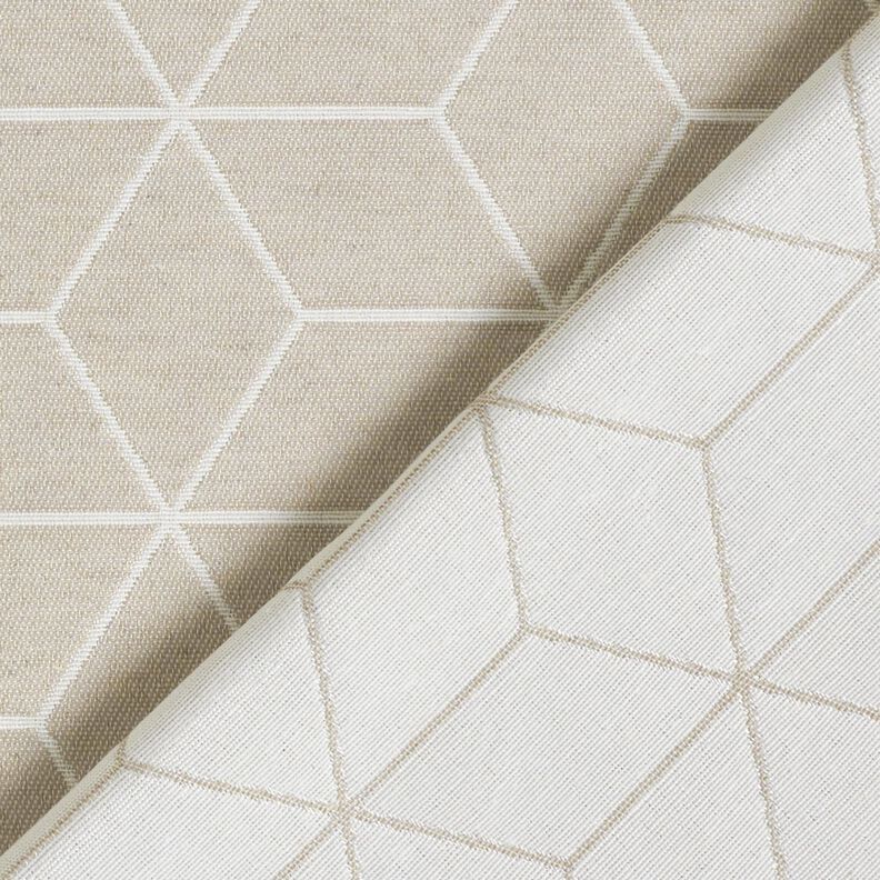 Decor Fabric Jacquard modern cubes – cashew/ivory,  image number 4