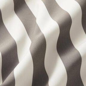 Outdoor Fabric Canvas Block Stripes – stone grey/ivory, 