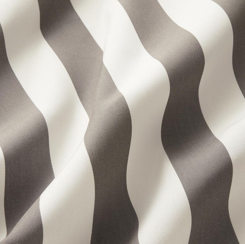 Outdoor Fabric Canvas Block Stripes – stone grey/ivory,  image number 2
