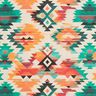Decor Fabric Half Panama abstract ethnic print – light beige/emerald green,  thumbnail number 1