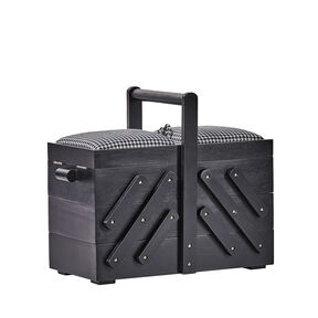 Sewing box Wood [36 x 19 x 30 cm] | Prym – black, 