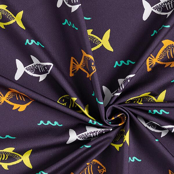Swimsuit Fabric Sharks – navy blue,  image number 3