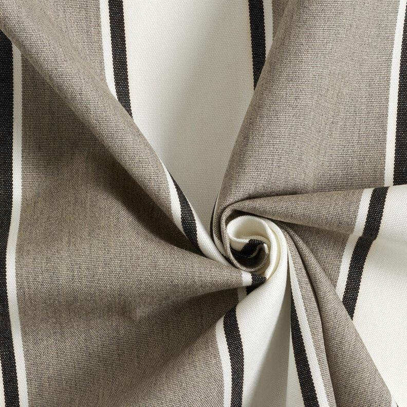 Outdoor Fabric Canvas Mixed stripes – white/grey | Remnant 50cm, image number 3