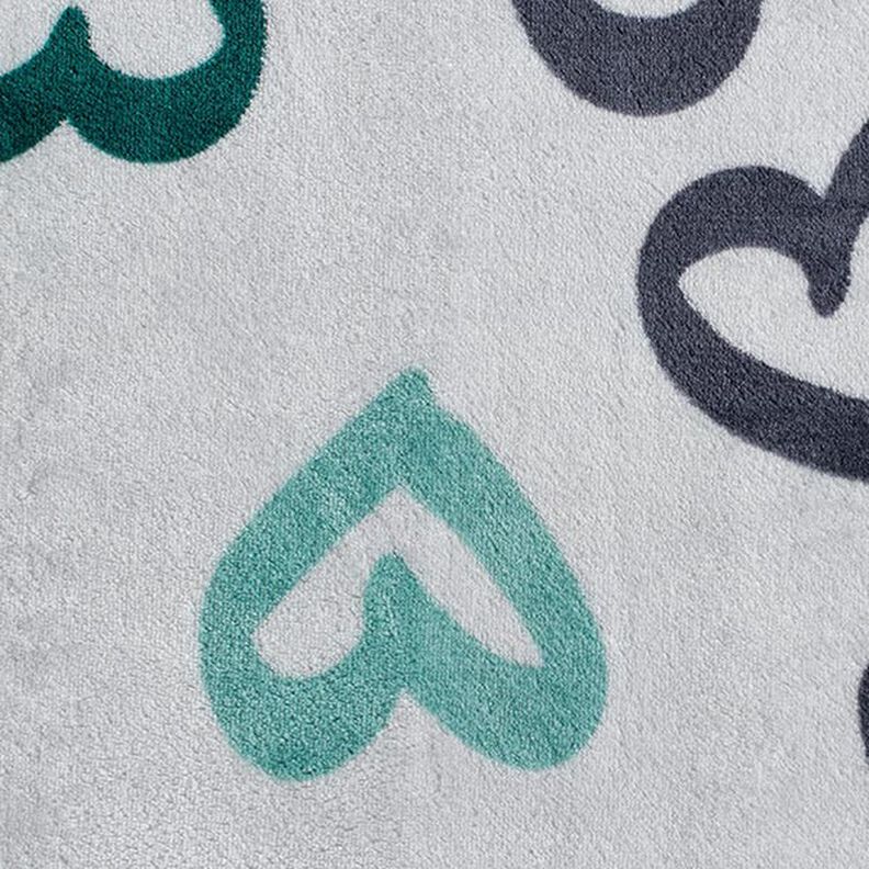 Cosy Fleece big hearts – silver grey/dark green,  image number 6