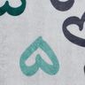 Cosy Fleece big hearts – silver grey/dark green,  thumbnail number 6