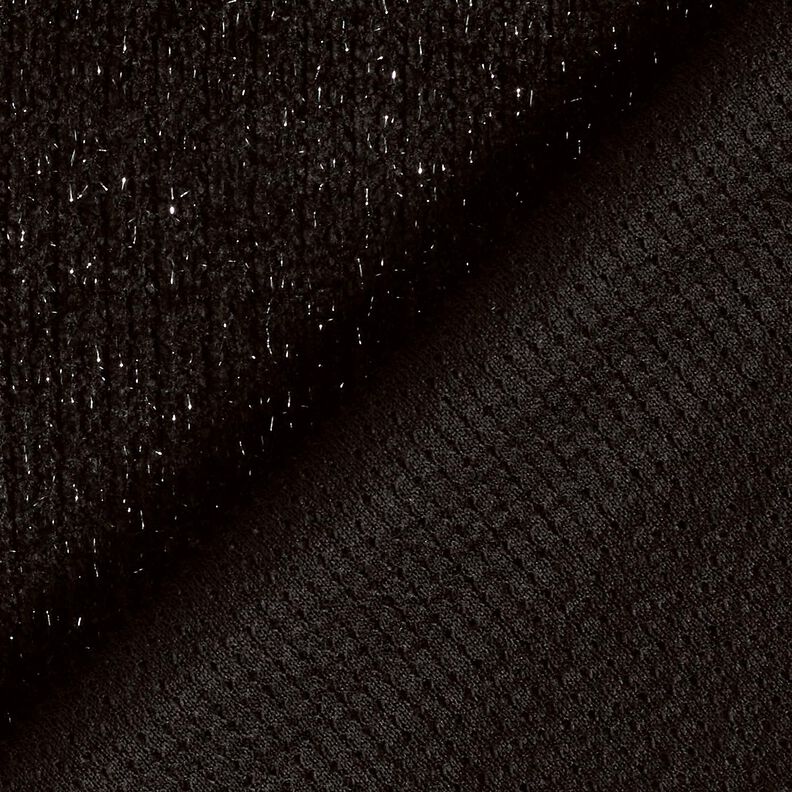 Chenille Knit Jacquard Glitter – black/metallic antique silver,  image number 3