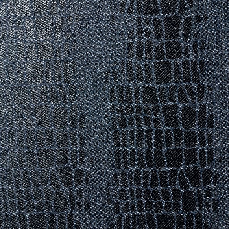 Viscose denim reptile look – blue-black, image number 1