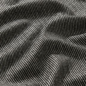 Trouser fabric wool blend melange stripes – black/white, 