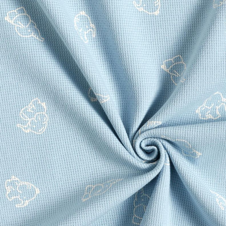 Waffle Jersey Baby Elephants – silver blue, image number 3