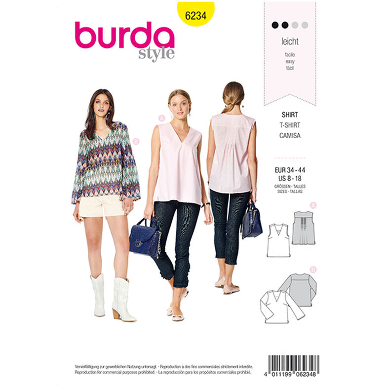 Blouse/Top, Burda 6234 | 34 - 44,  image number 1