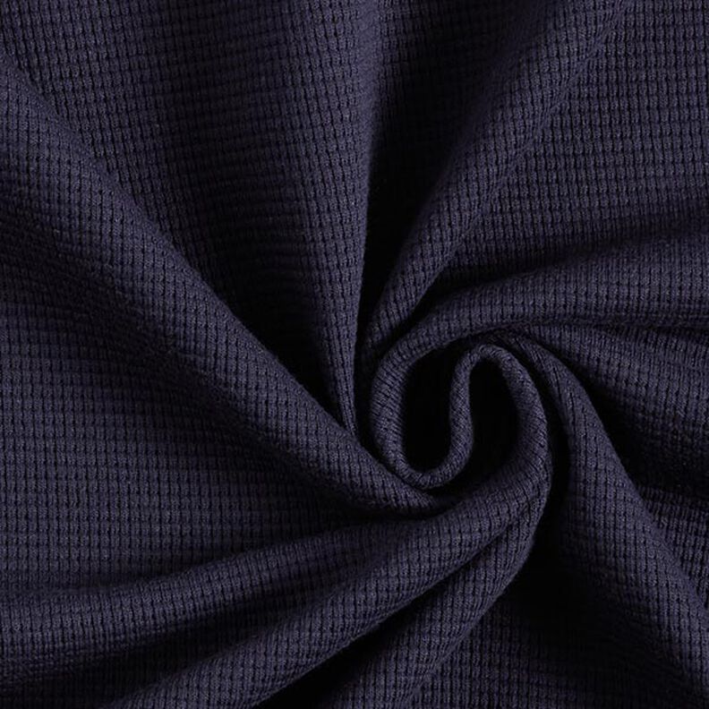 Mini Cotton waffle jersey Plain – navy blue | Remnant 130cm,  image number 1