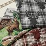 Decorative Panel Tapestry Fabric Deer and Mountain Hut – brown/green,  thumbnail number 5